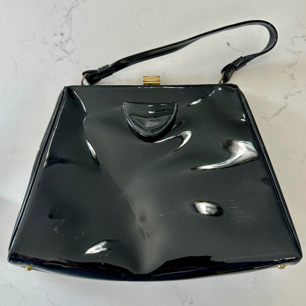 Vintage Black Patent Bag